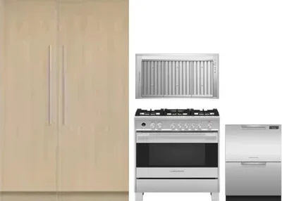 5 Piece Package Includes Refrigerator, Freezer, Range, Hood And Dishwasher